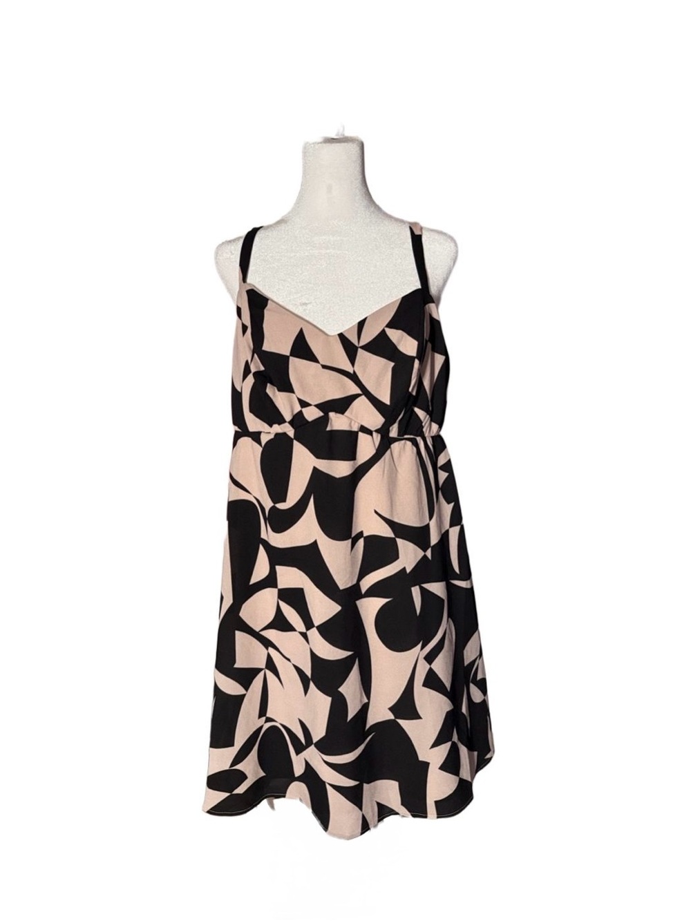 torrid Abstract Print V-Neck Mini Dress